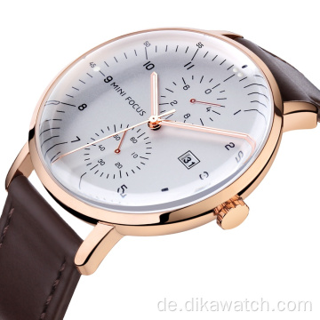 MINI FOCUS 0052 Uhr Top Marke Luxus Business Quarzuhren Männer Handgelenk Kalender Leder Mesh Strap Wasserdichte Herrenuhr